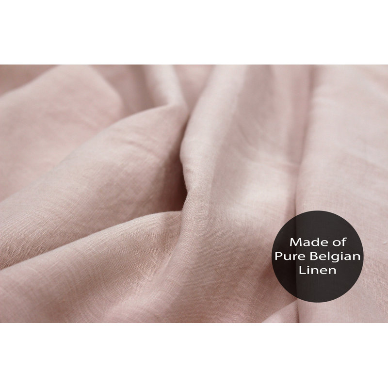 Nimes 100% Linen Damask Duvet Cover Set with Pillowcases Included, Single Duvet Cover + 1 Standard Pillowcase, Rose