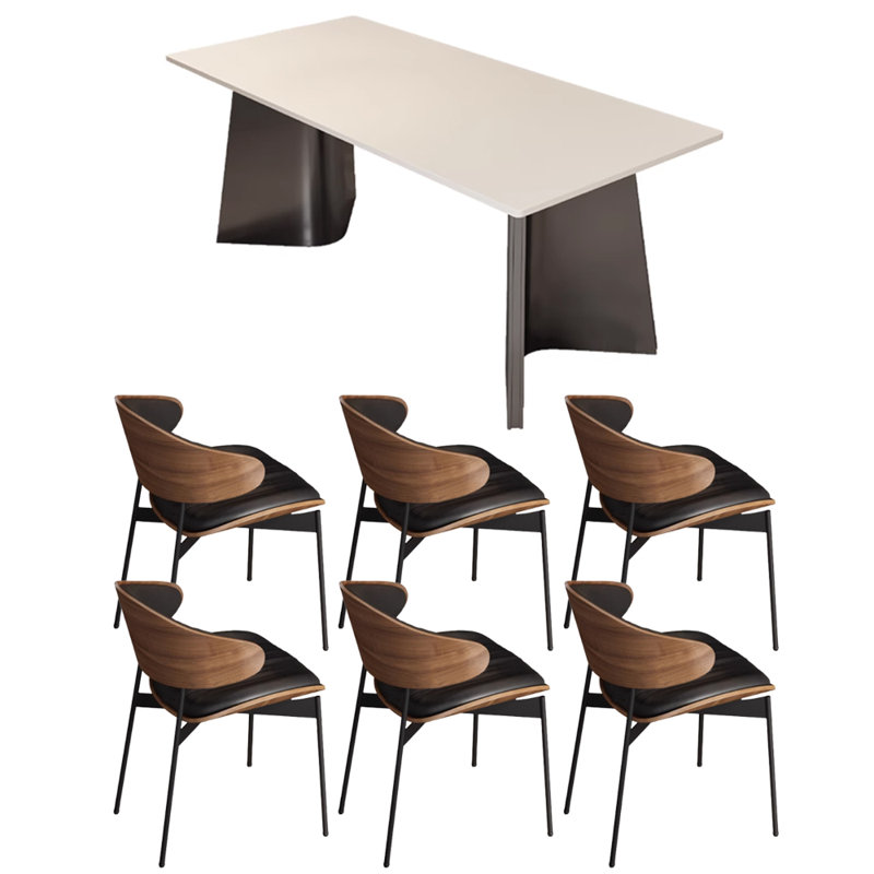 Table rectangulaire Pure White Rock, H 29,52 po x L 55,11 po x l 31,49 po
