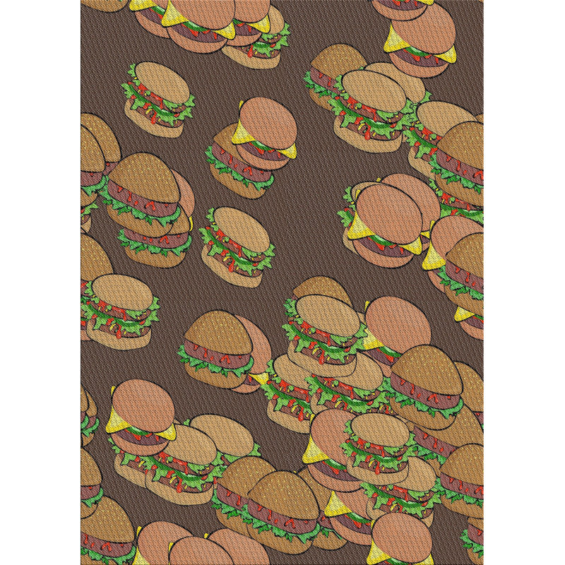 Brun Dagan Tapis décoratif, Rectangle 5 pi x 7 pi
