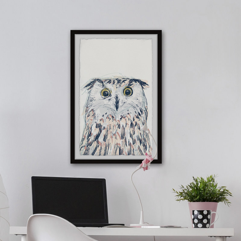 «Lester» Funky Owl Portrait II, reproduction encadrée, H 45 po x l 30 po x P 1,5 po