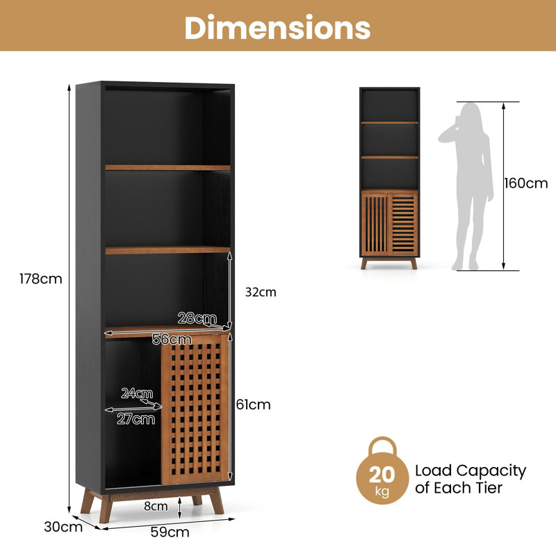 178cm H x 59cm W Bookcase