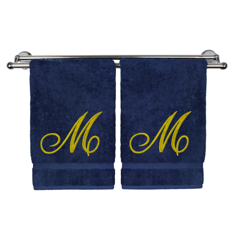 Super Plush Washcloth, Navy/Gold, M