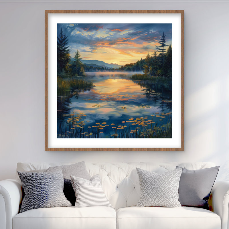 Lark Manor Fluid - Turquoise Framed Matted Print for Home Decor ...