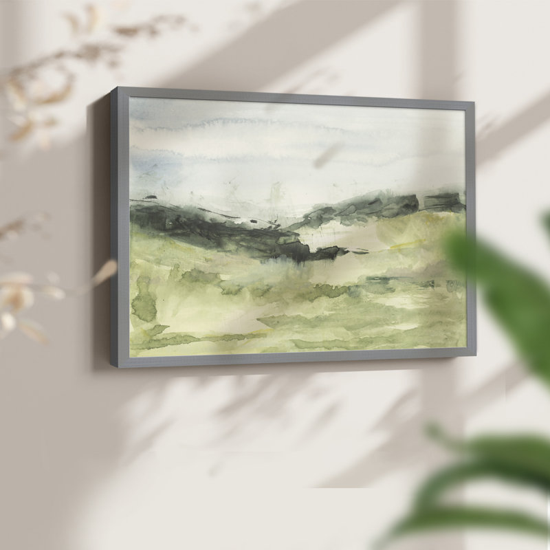 Hill Scramble II - Reproduction encadrée - Restickable, H 8 po x l 10 po, Gris