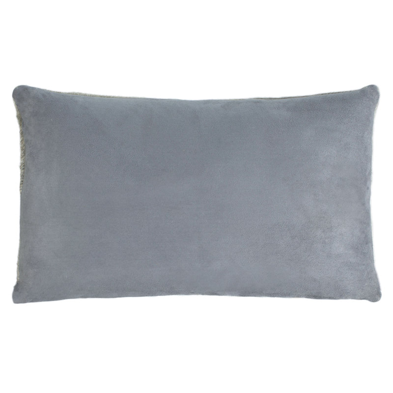 White and Gray Palm Cowhide 12" x 20" Throw Pillow