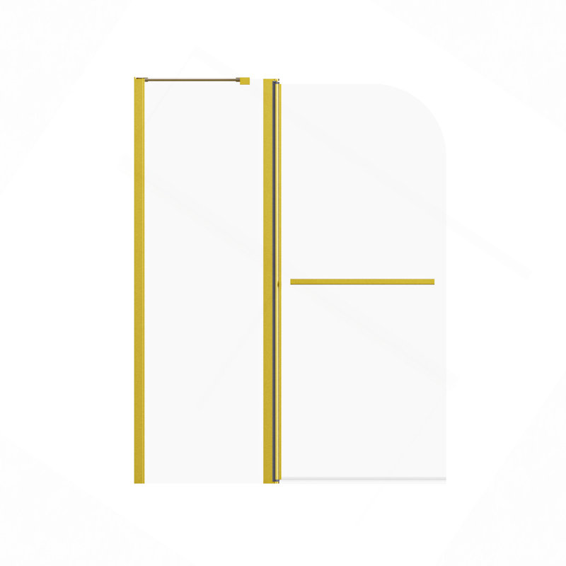 Portes de douche pliantes sans cadre de 43 po x H 58 po pour baignoire, porte en verre trempé épais de 1/4 po (6 mm), porte de baignoire pivotante pour salle de bain