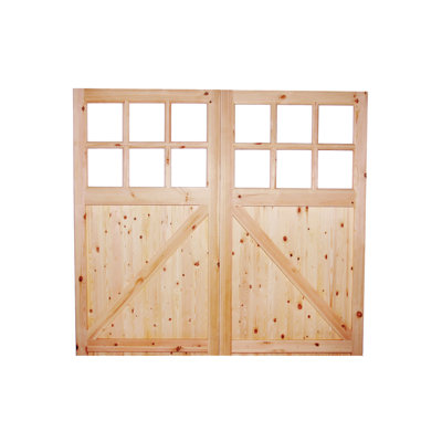 Glazed Redwood External Garage Door