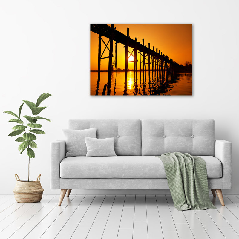 Sunset Bridge - No Frame Print on Glass