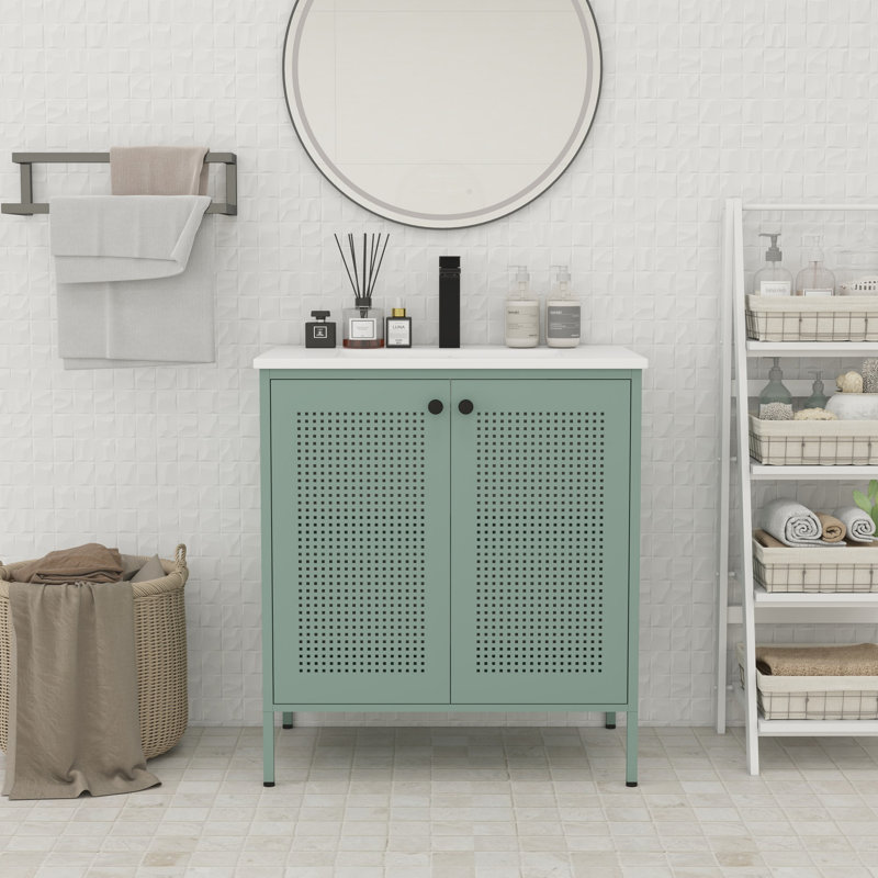 Ensemble de meuble-lavabo 30 po avec armoire, Vert menthe