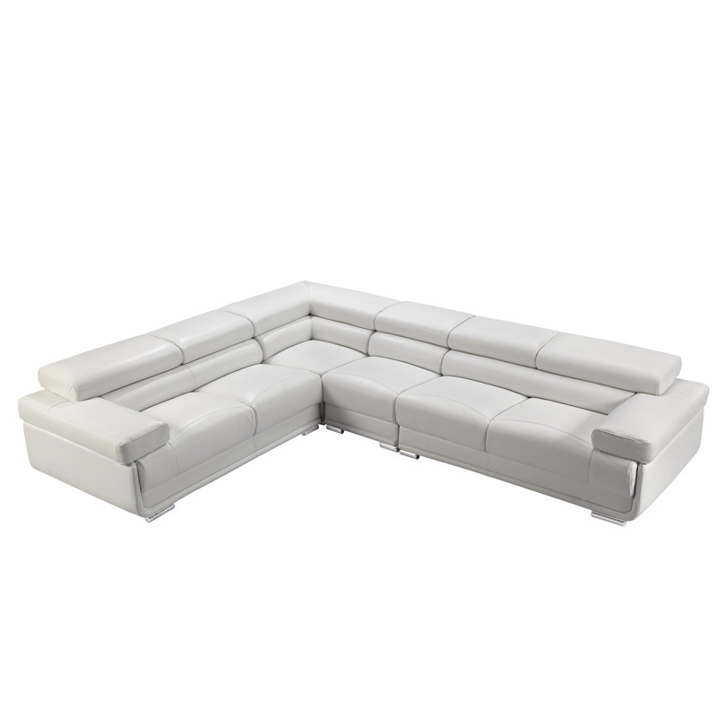 Canapé modulaire modulaire en cuir avec configuration réversible gauche / droite Crown
