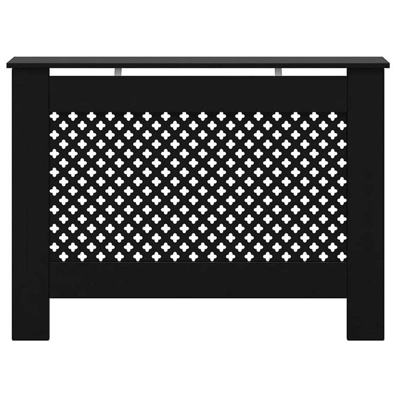 Housse de radiateur en panneau de fibres à densité moyenne noir, 44,1 x 7,5 x 32,1 po, Noir