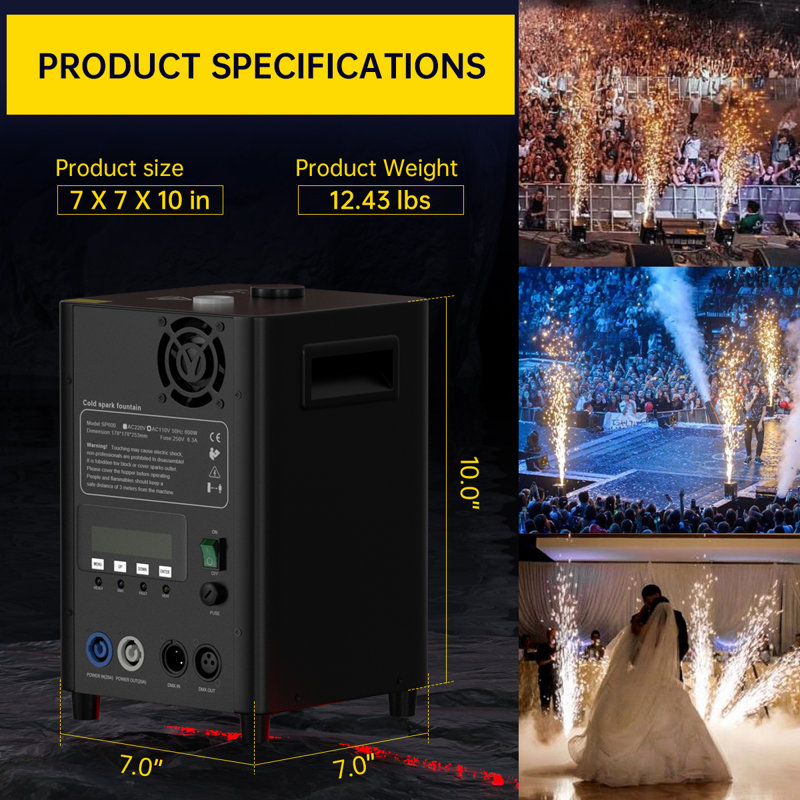 600W Electronic Cold Spark Firework Machine