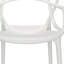 Chaise de salle à manger blanche à dossier ouvert en plastique robuste-2044619060