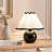 Blair 10" LED Classic Art Deco Black Small Table Lamp With Marble Round Base