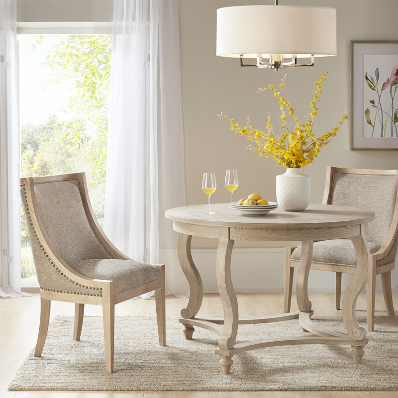 Elmcrest Taupe Linen and Rubberwood Dining Chair
