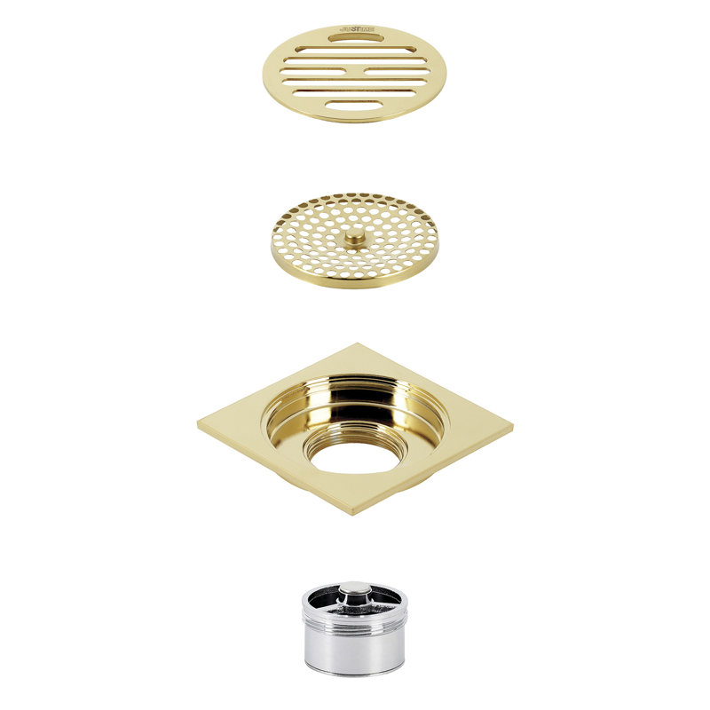 Drain de douche Watercours Symmetric Grid, Laiton poli