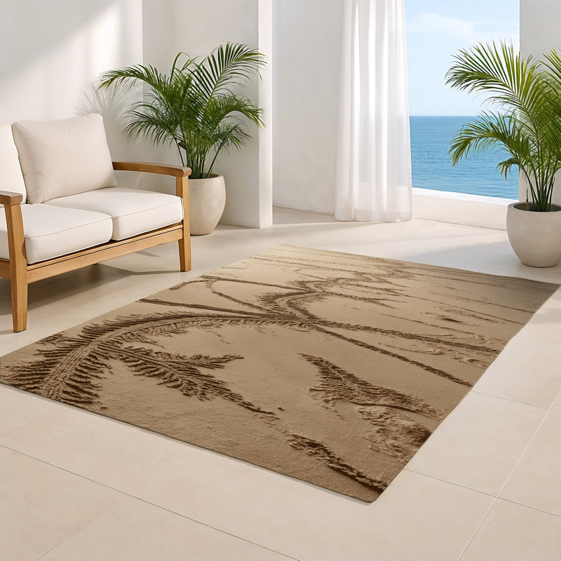 Tapis beige d'intérieur et d'extérieur Nature, Rectangle 4pi x 6 pi