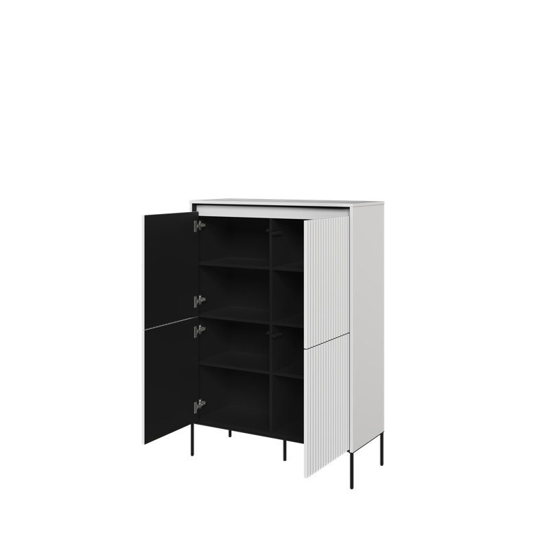 Alsha 98cm Sideboard, White/Black