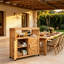 Ensemble de table et chaises de patio en bois avec rangement