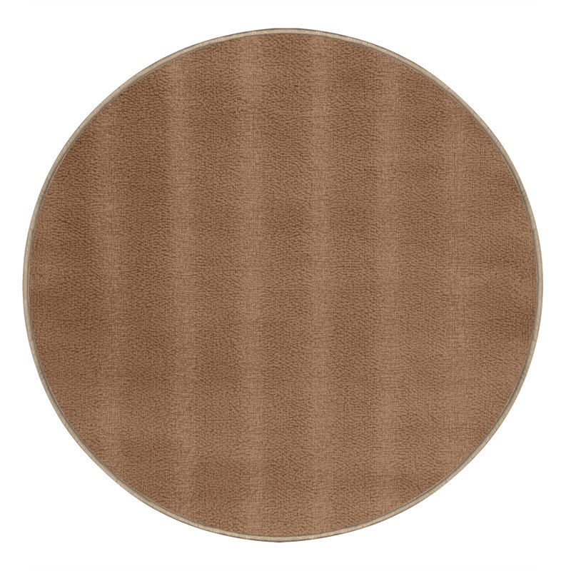 Tapis brun uni lavable à la machine, Rond 4 pi