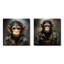 «Jungle in suit Monkey Portrait I», ensemble de 2 impressions sur toile-1947240256-1947240261