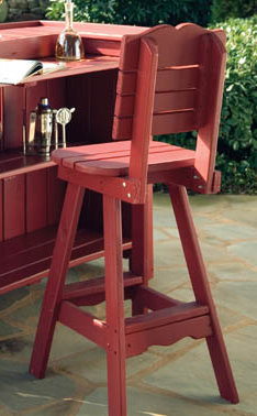 Wood Bar Set with Stools, Coral (Distressed)