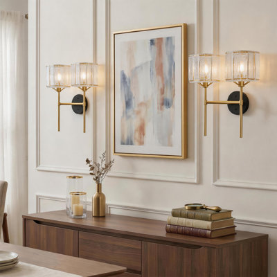2-Light Frosted Glass Wall Sconce