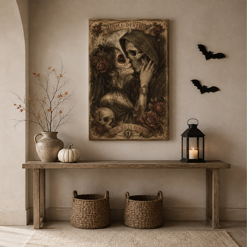 Art mural sur toile, "Sugar Skull", H 18 po x l 12 po