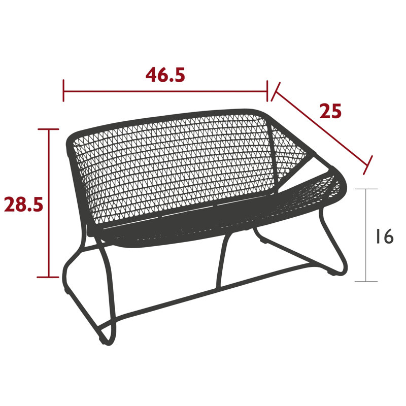 Sixties Outdoor Bench, Liquorice