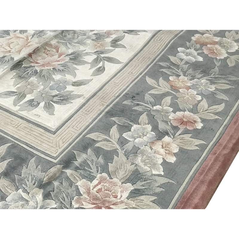 Tapis beige noué à la main de haute qualité