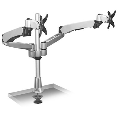 Dual Spring Arm Adjustable Universal 2 Screen Desk Mount