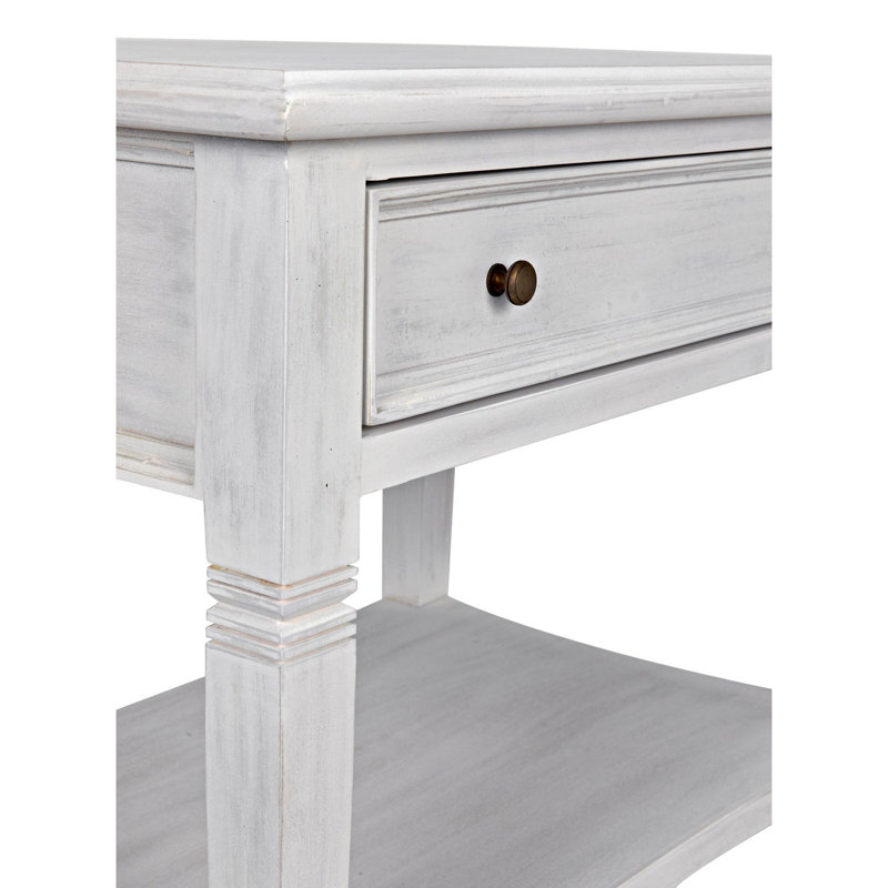 Oxford Solid Wood End Table, White Wash