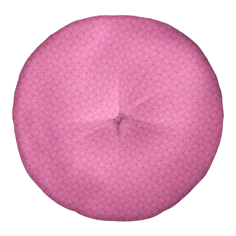 Coussin de sol à motif de treillis hexagonal Katelyn Elizabeth, 26 po x 26 po, Rose