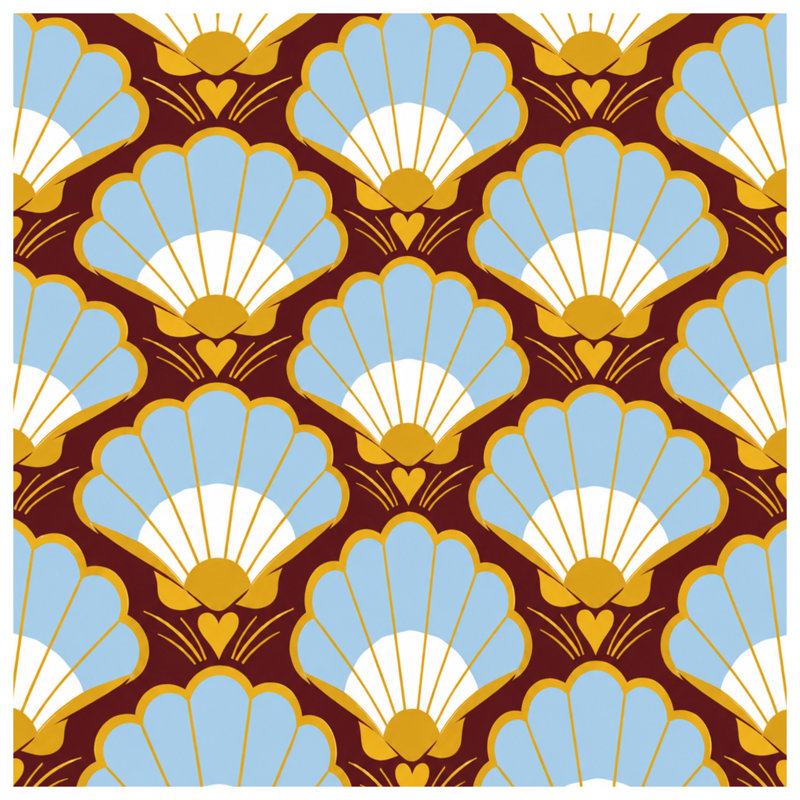 Housses de couette à motif coquille festonnée, Queen