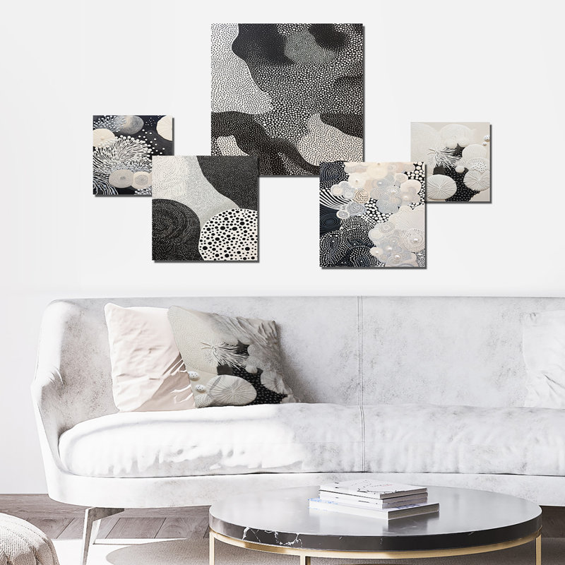 Fleurs de corail - Ensemble de 6 art mural corail sous l'eau