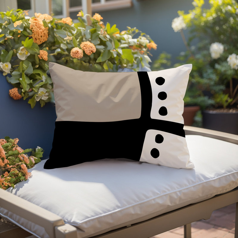 Coussin lombaire réversible intérieur / extérieur Sofi Minimalist, H 18 po x l 25 po, Beige