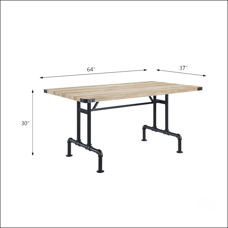 Oak And Sandy Black Dining Table