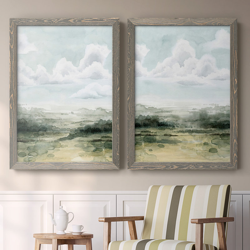 «Valley High Hights I», reproduction de photo sur toile 2 pièces, gris, H 31,5 po x l 88 po x P 1,5 po