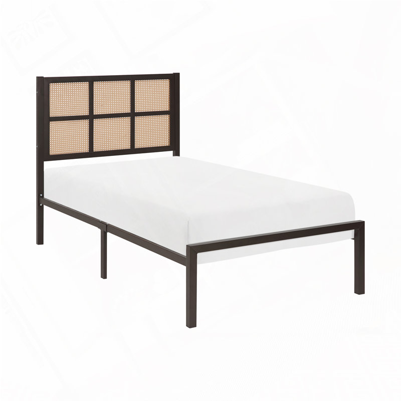 Lit plateforme en métal, Bronze, Double