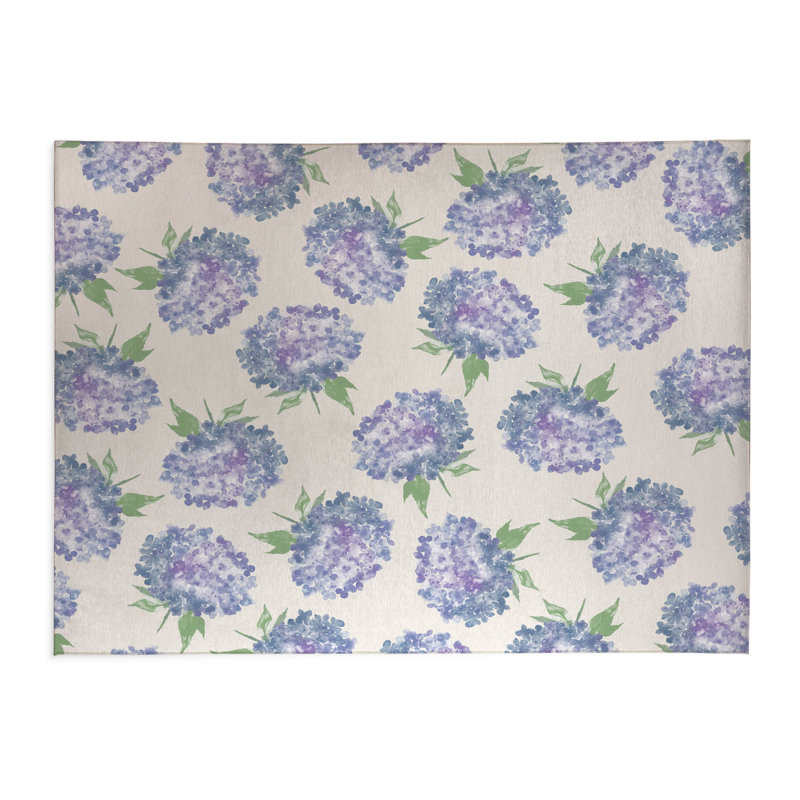 Tapis de cuisine léger Hydrangea Love, Rectangle 2' x 3', Ivoire ivoire