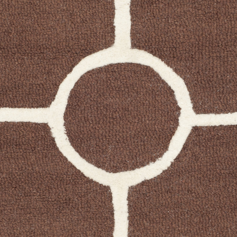 Deedgra Hand Tufted Wool Geometric Rug, Round 6'