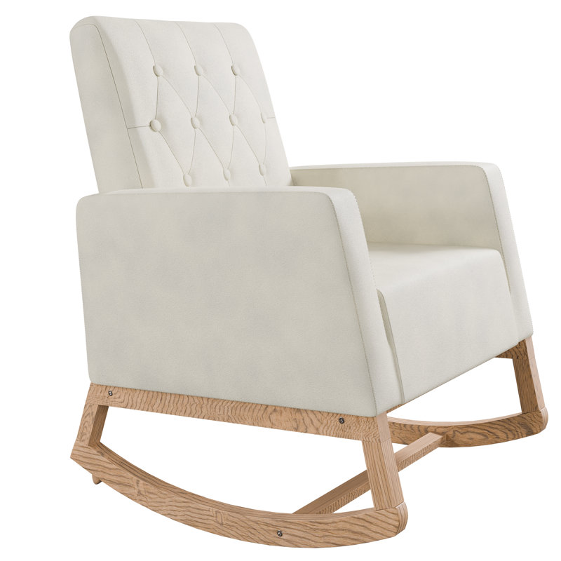 Chaise berçante Zahiya, Beige, Naturel
