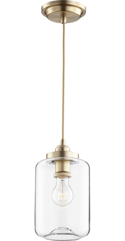Rayner 1 - Light Single Pendant, Aged Brass, 10.75" H x 5.75" W