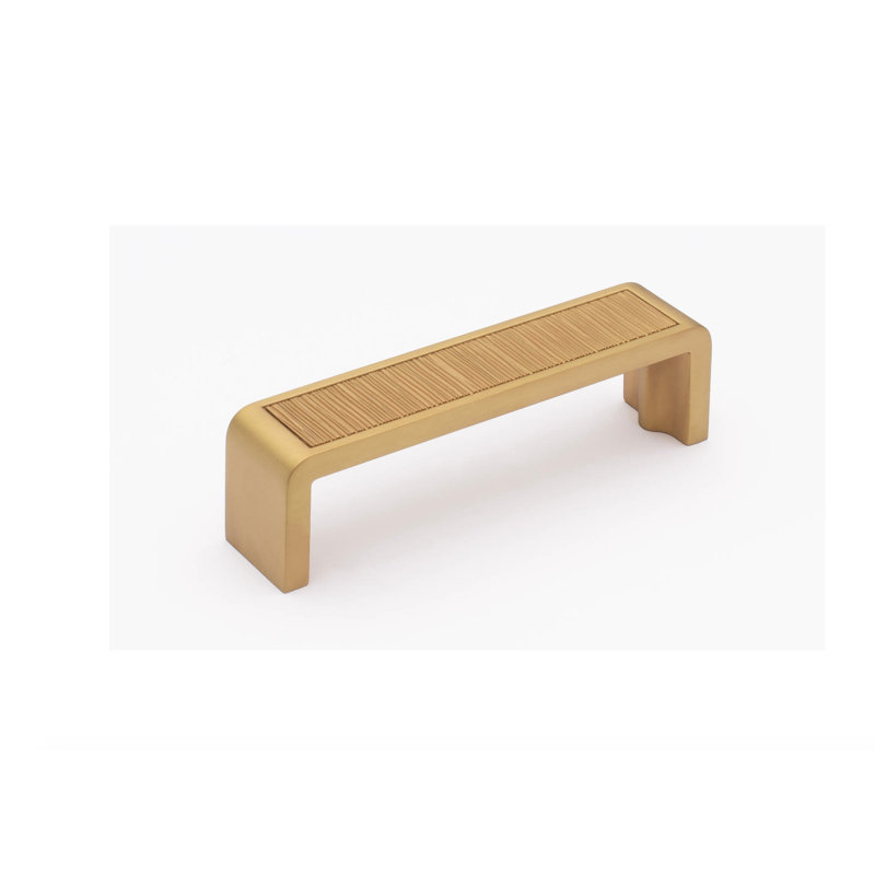 Brushed 12" Center to Center Bar Pull, 4", Satin Brass