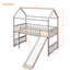 Lit mezzanine simple avec glissade en gris - amusant et divertissant. Structure en bois sécuritaire pour. Aire de jeu fantaisiste-1799294415