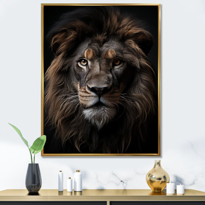 Photographie monochrome Lions II sur toile