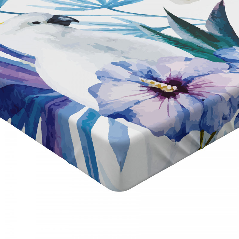Microfiber Floral Fitted Sheet, Twin Fitted Sheet