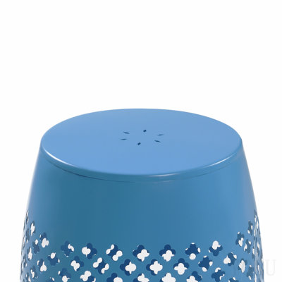 Table d'appoint ronde à découpes en dentelle, table d'appoint en fer thermolaqué, table de bout compacte moderne, imperméable et antirouille, table de patio d'extérieur nécessitant peu d'entretien pour le jardin, 3 couleurs disponibles
