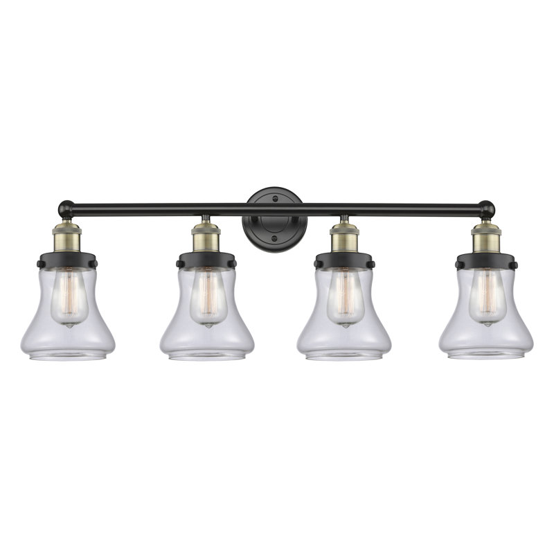 Asadbek 4 - Light Dimmable Vanity Light, Clear, Black Antique Brass