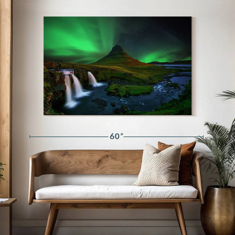 Alvord Kirkjufell - lueur verte, H 34 po x l 51 po
